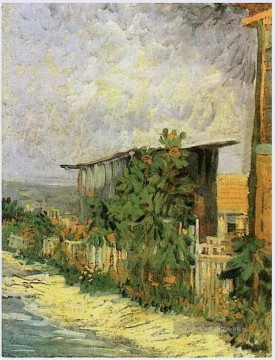 sonnenblumen Ölbilder verkaufen - Montmartre Weg mit Sonnenblumen Vincent van Gogh